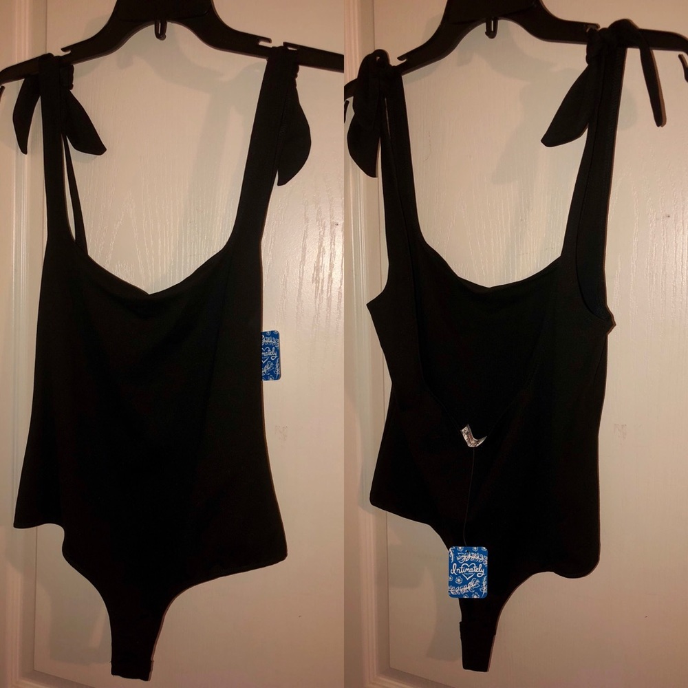 NWT Black Tie Shoulder Free People Bodysuit